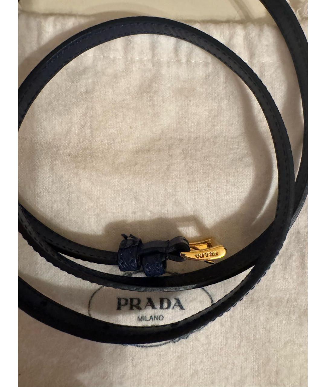 PRADA Синий кожаный ремень, фото 7