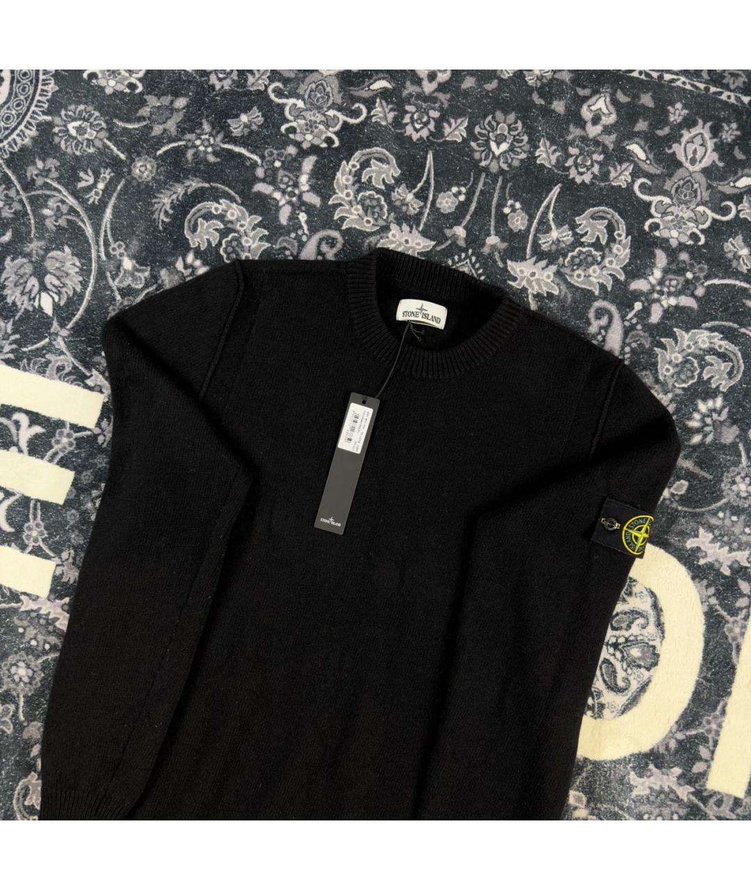 STONE ISLAND Черный шерстяной джемпер / свитер, фото 2