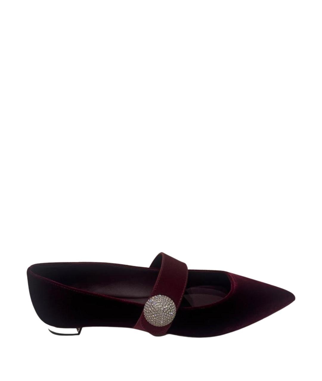 AQUAZZURA Бордовые бархатные туфли, фото 10