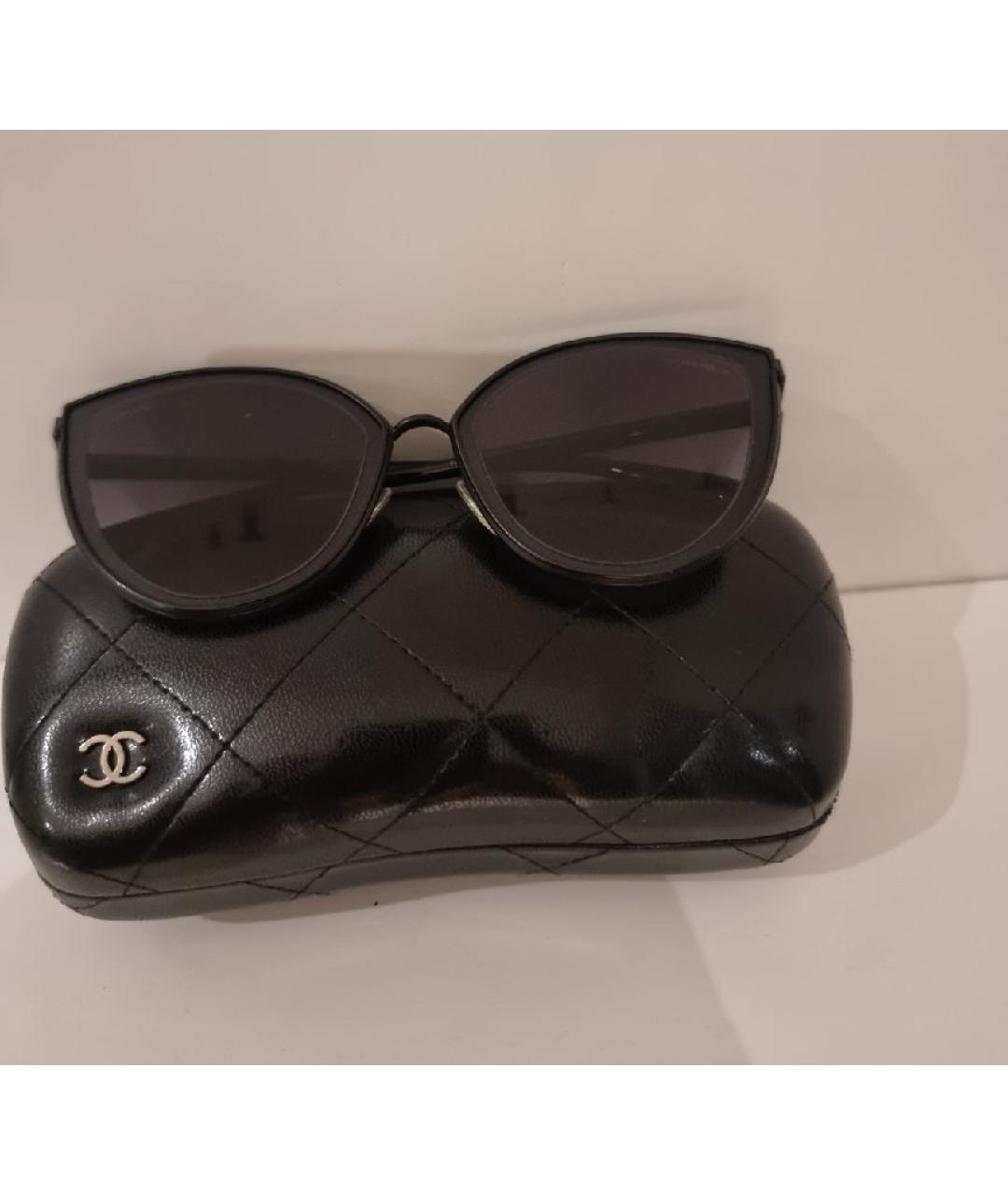 CHANEL Черные пластиковые солнцезащитные очки, фото 4