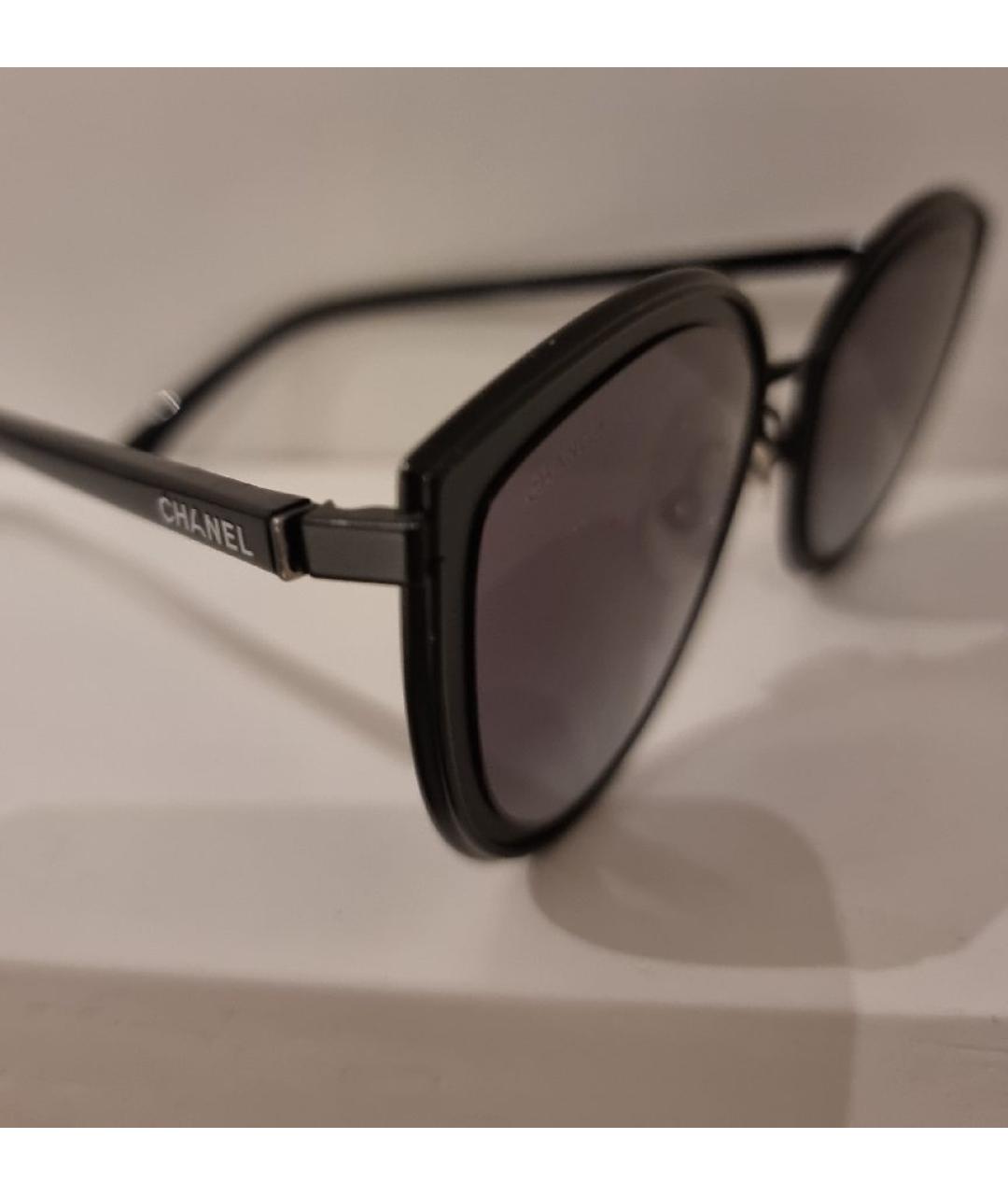 CHANEL Черные пластиковые солнцезащитные очки, фото 3