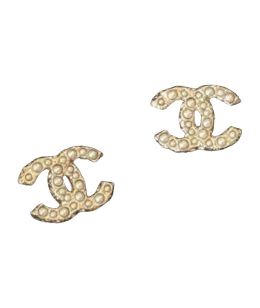 CHANEL Золотые латунные серьги, фото 1