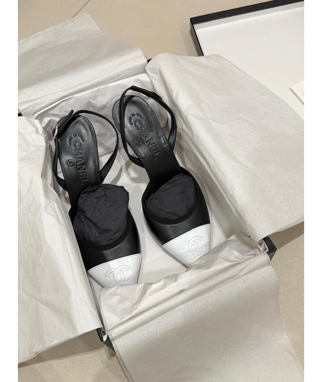 CHANEL Черные кожаные туфли, фото 6