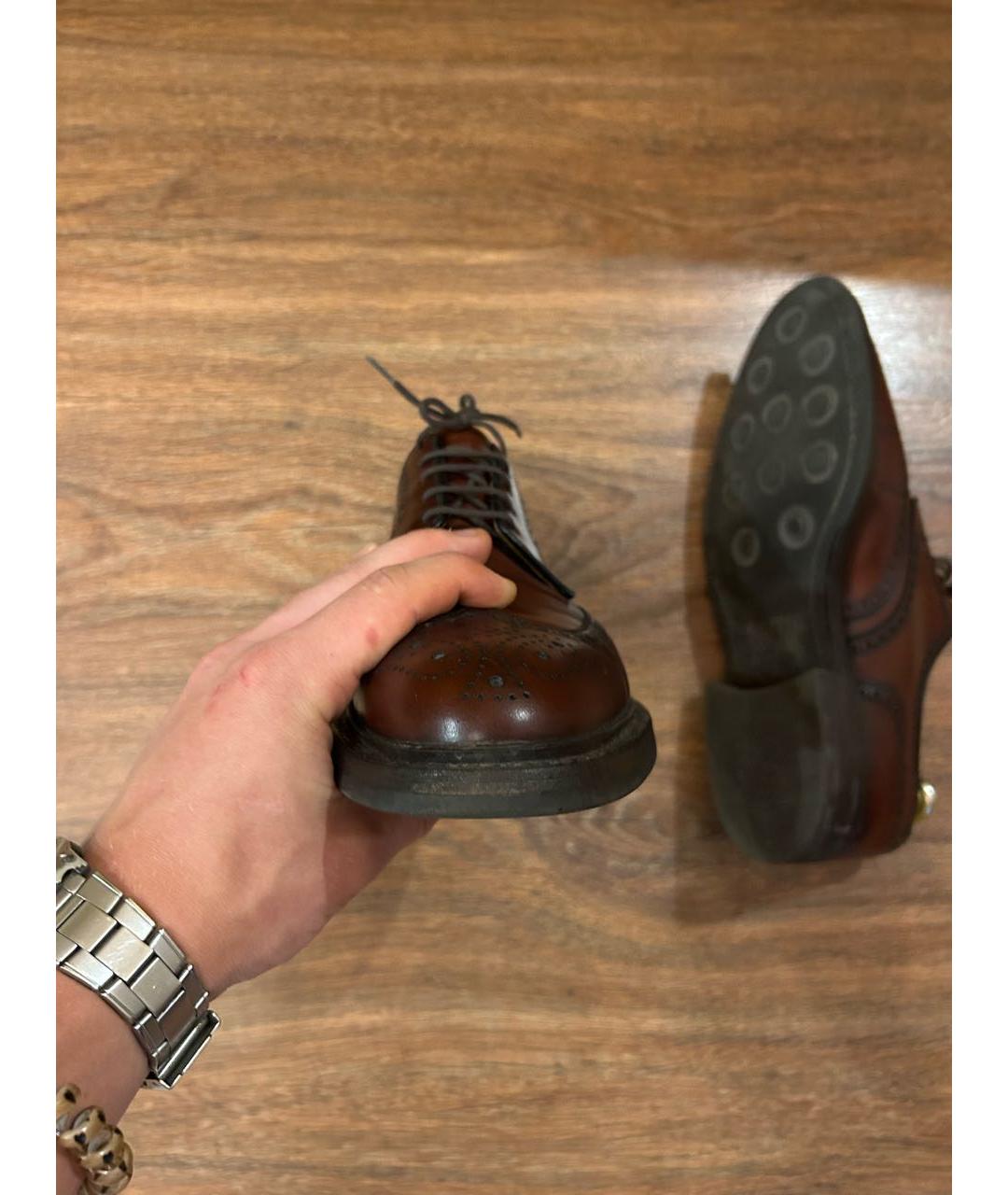 CROCKETT&JONES Коричневые кожаные туфли, фото 6