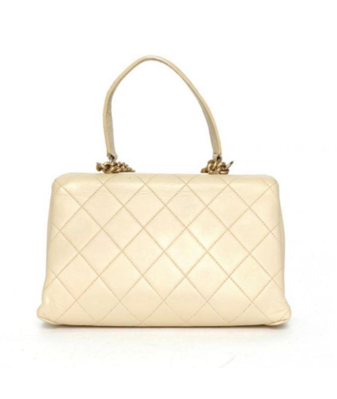 CHANEL Бежевая кожаная сумка через плечо, фото 3