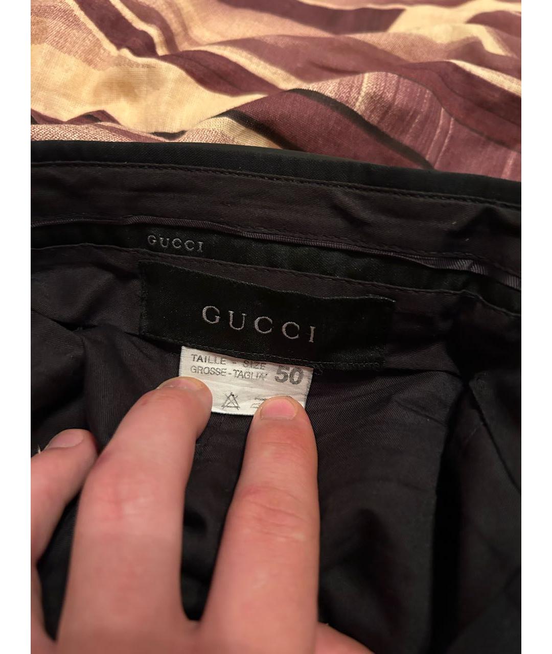 GUCCI Черные полиэстеровые классические брюки, фото 5