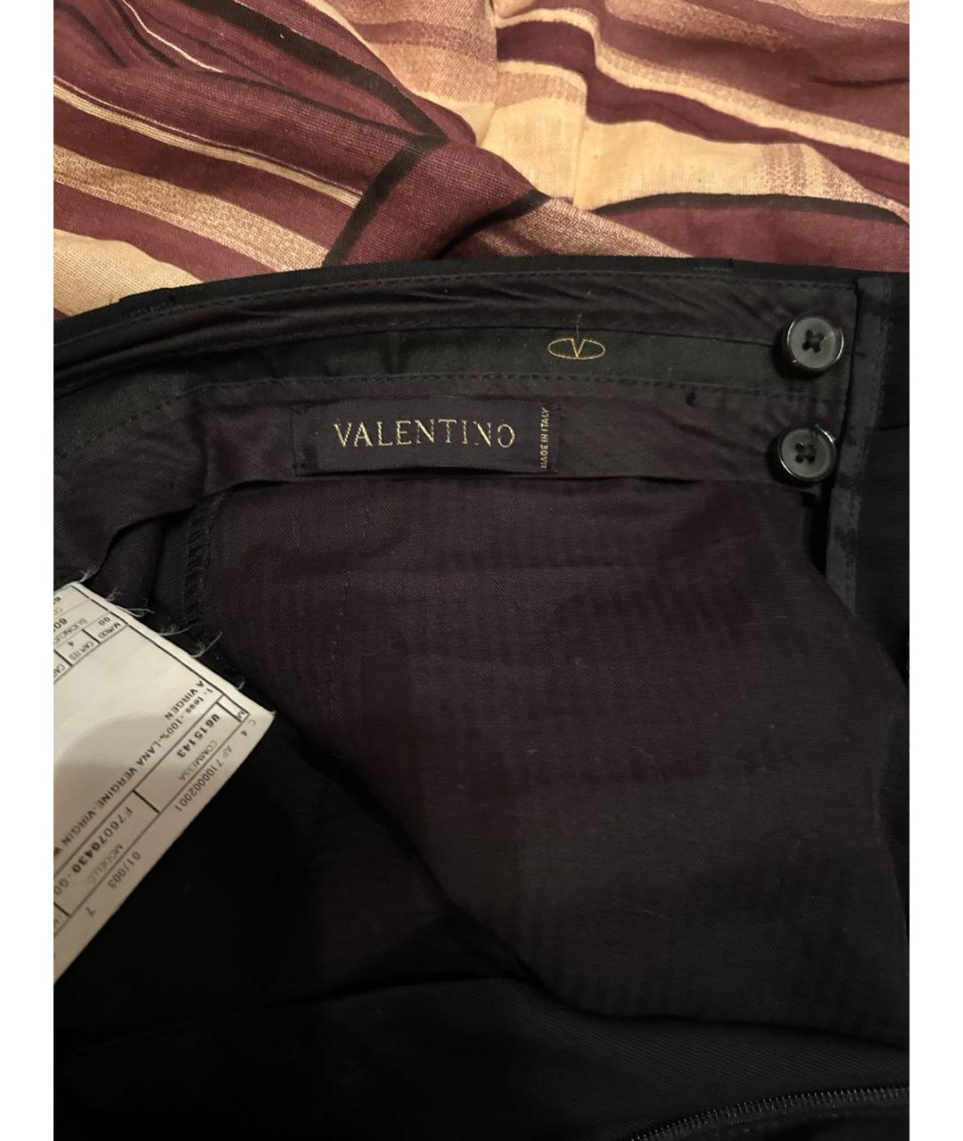 VALENTINO Черные полиэстеровые классические брюки, фото 6