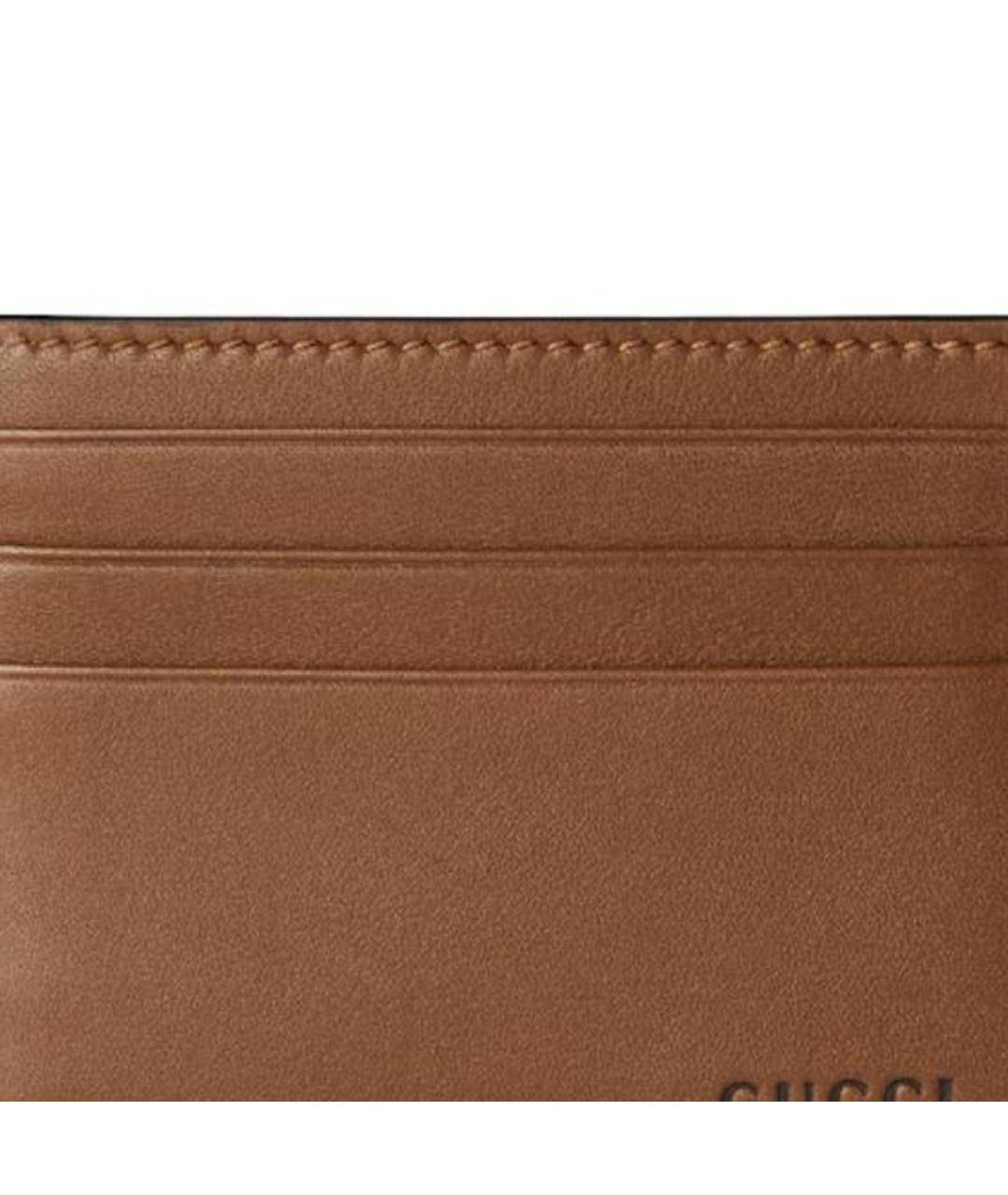 GUCCI Коричневый кожаный кардхолдер, фото 5