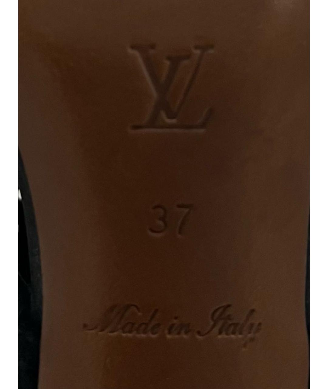 LOUIS VUITTON Черные замшевые босоножки, фото 8