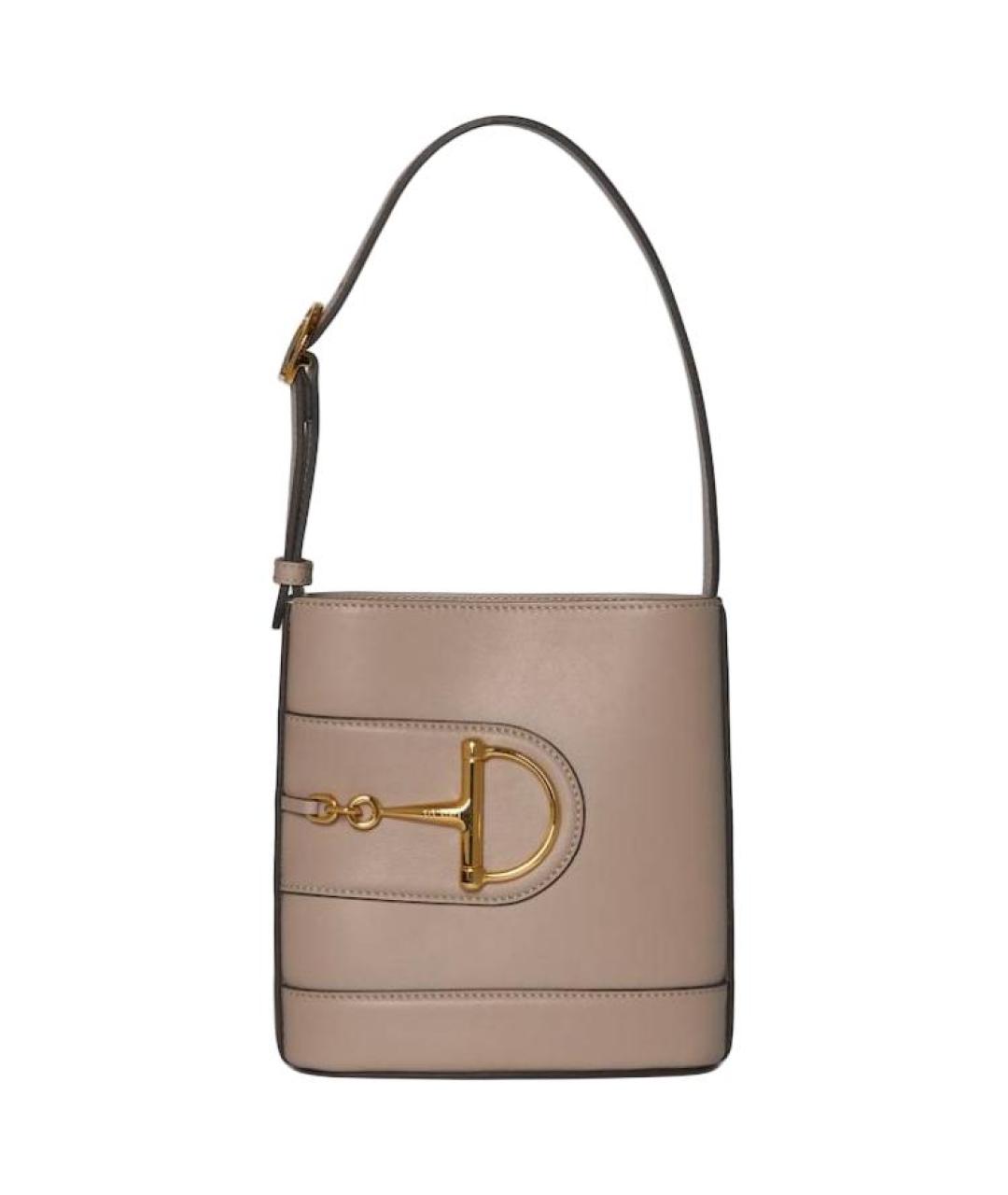 GUCCI Бежевая кожаная сумка через плечо, фото 1