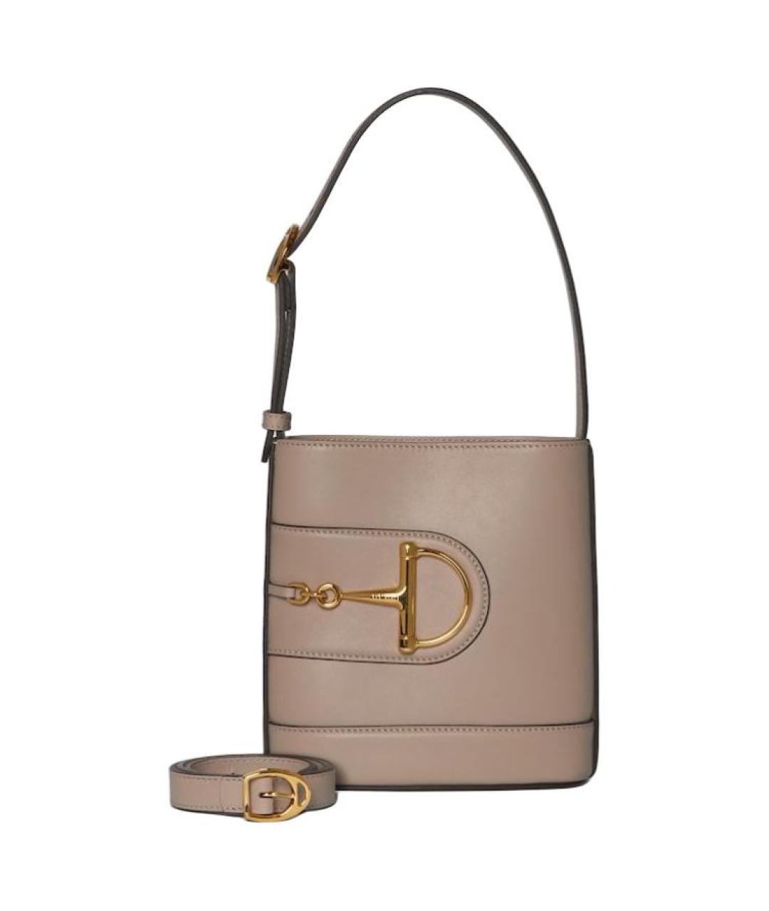 GUCCI Бежевая кожаная сумка через плечо, фото 2