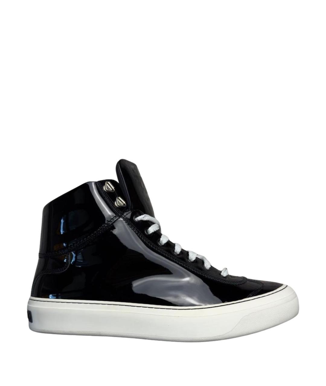 JIMMY CHOO Черные кожаные высокие кроссовки / кеды, фото 10