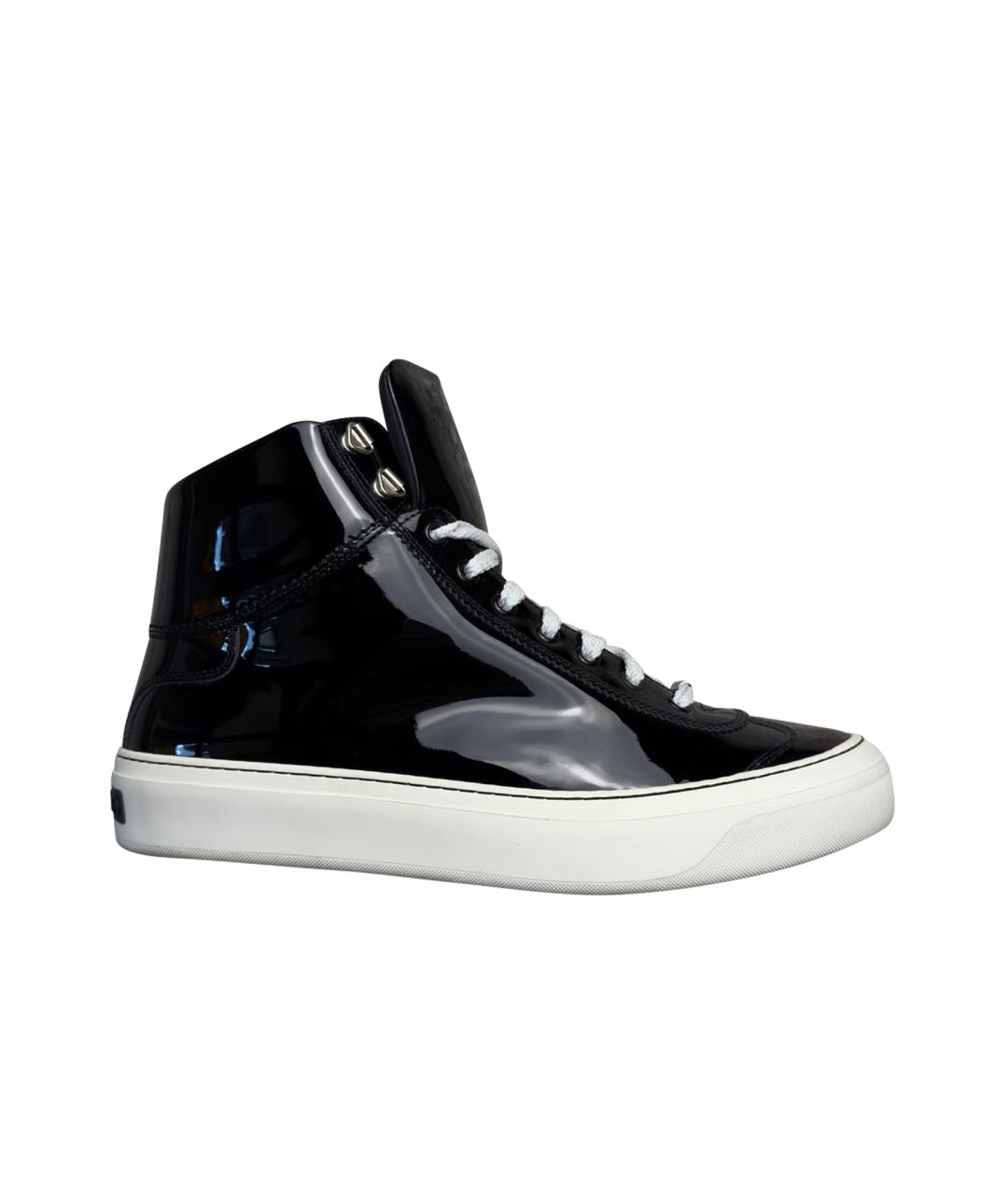 JIMMY CHOO Черные кожаные высокие кроссовки / кеды, фото 1