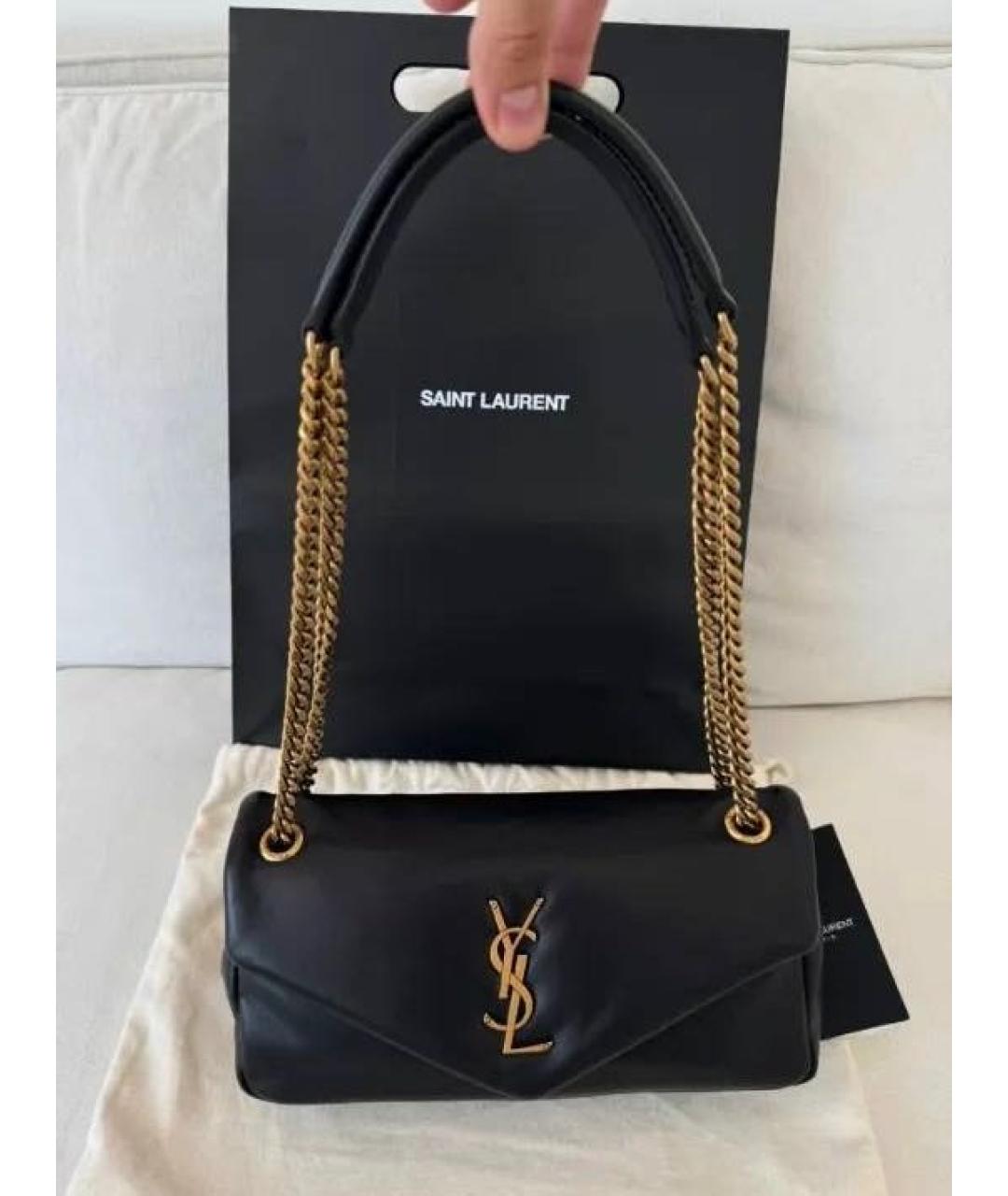 SAINT LAURENT Черная кожаная сумка через плечо, фото 4