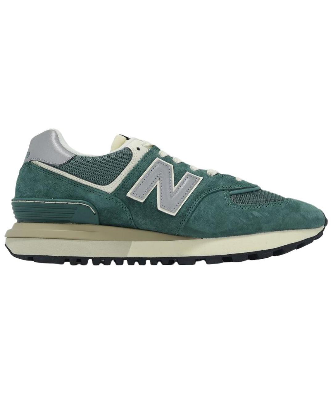 NEW BALANCE Зеленые замшевые кроссовки, фото 1
