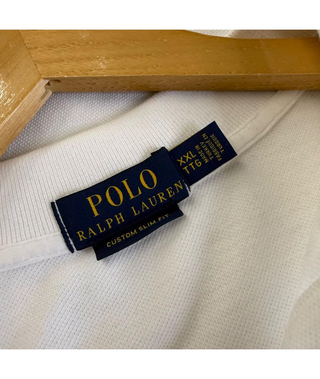 POLO RALPH LAUREN Белое хлопковое поло с коротким рукавом, фото 3