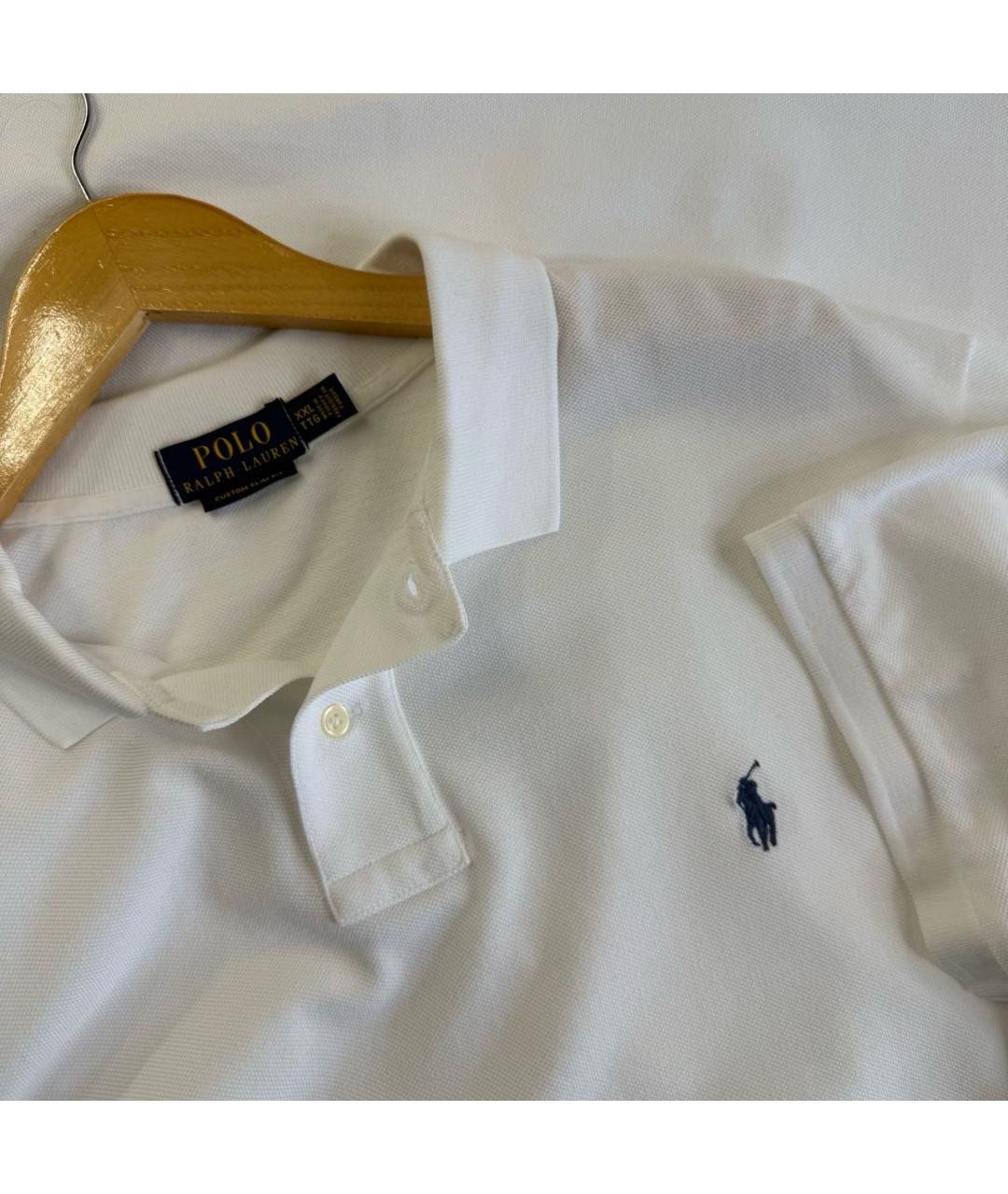 POLO RALPH LAUREN Белое хлопковое поло с коротким рукавом, фото 4