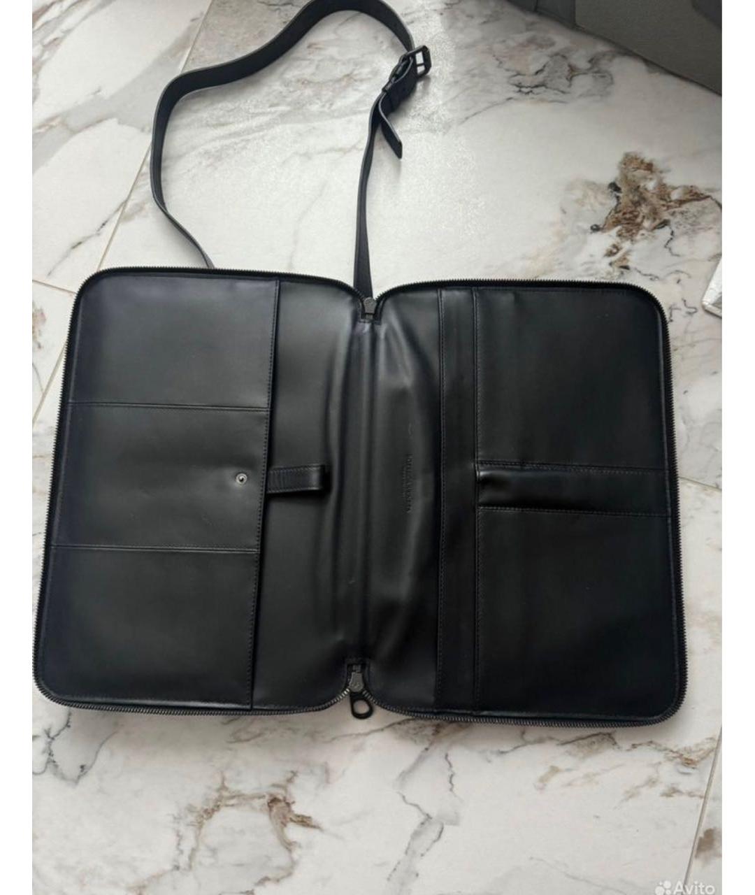 BOTTEGA VENETA Черная кожаная сумка на плечо, фото 3