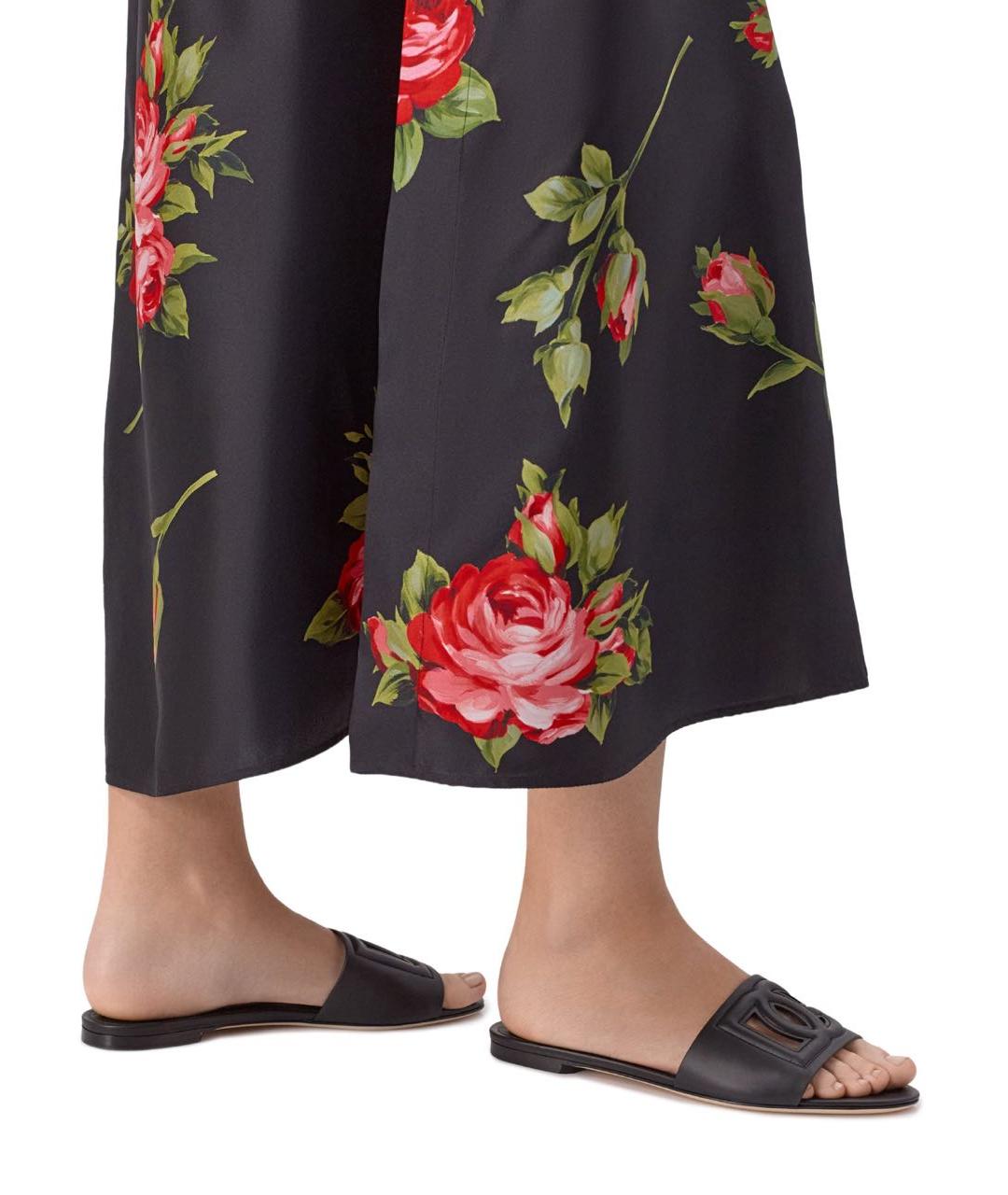 DOLCE&GABBANA Черные кожаные шлепанцы, фото 4