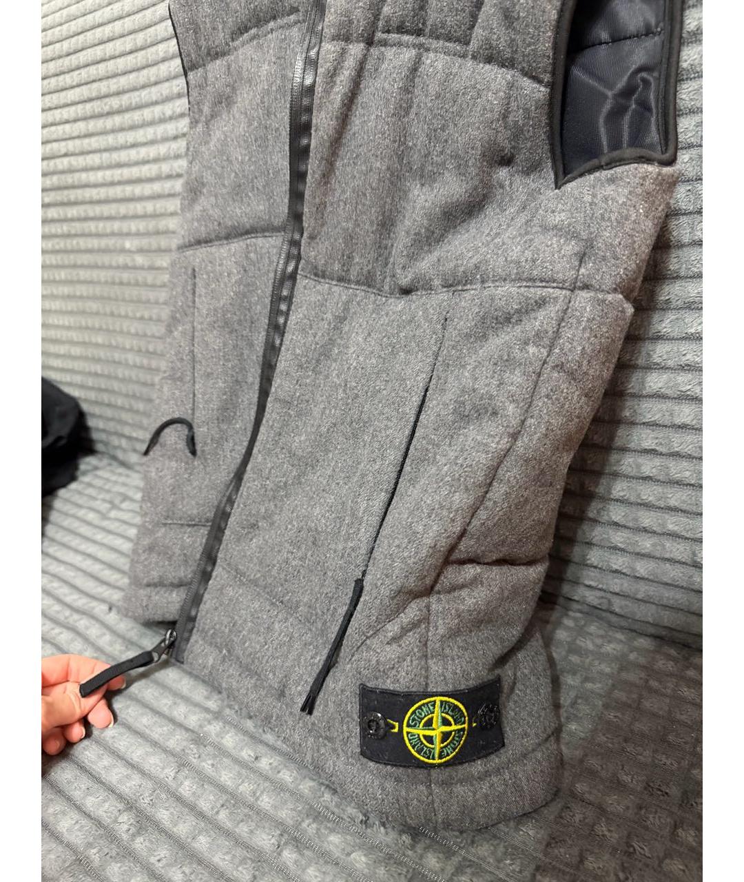 STONE ISLAND Серый шерстяной жилет, фото 1