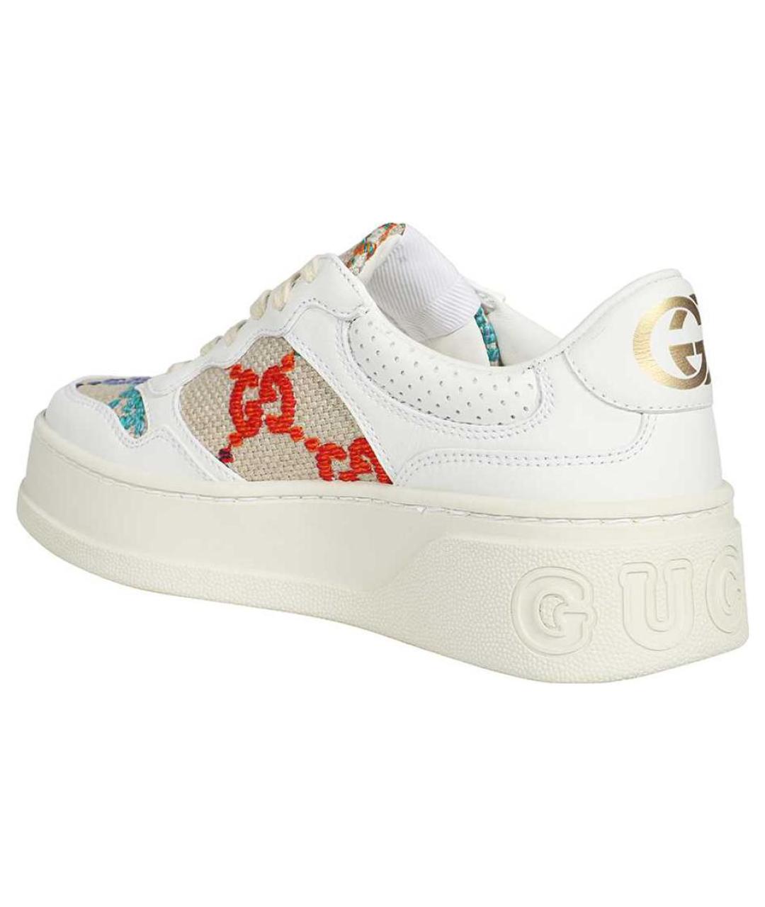 GUCCI Белые кожаные кроссовки, фото 4