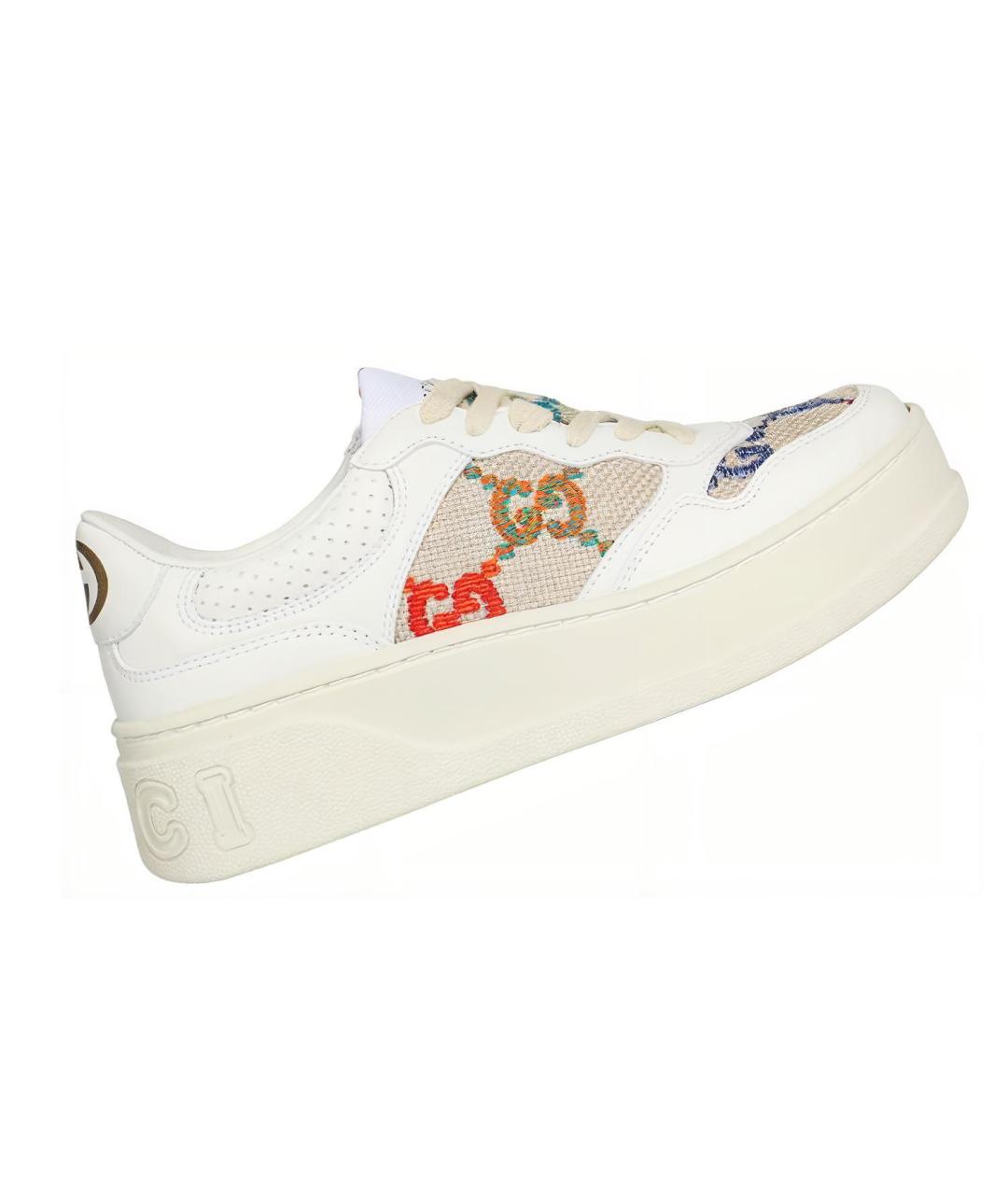 GUCCI Белые кожаные кроссовки, фото 3