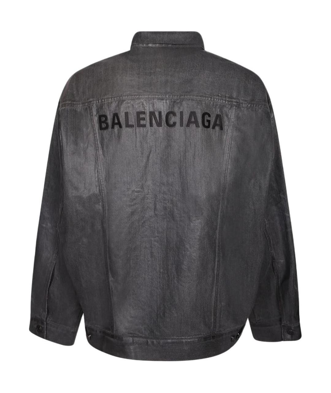 BALENCIAGA Черная деним куртка, фото 2
