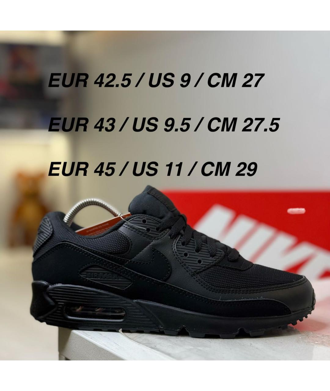 NIKE Черные кожаные низкие кроссовки / кеды, фото 8