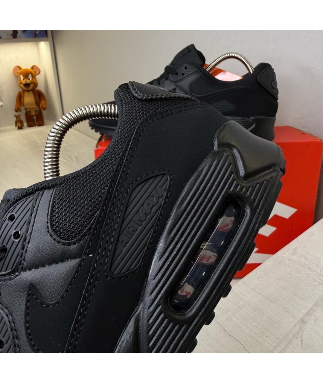NIKE Черные кожаные низкие кроссовки / кеды, фото 5