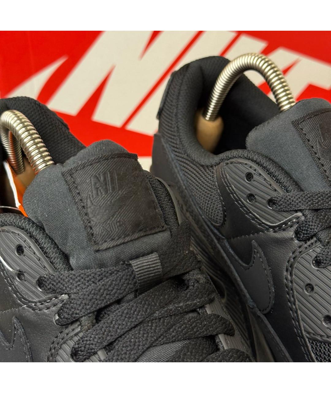 NIKE Черные кожаные низкие кроссовки / кеды, фото 7