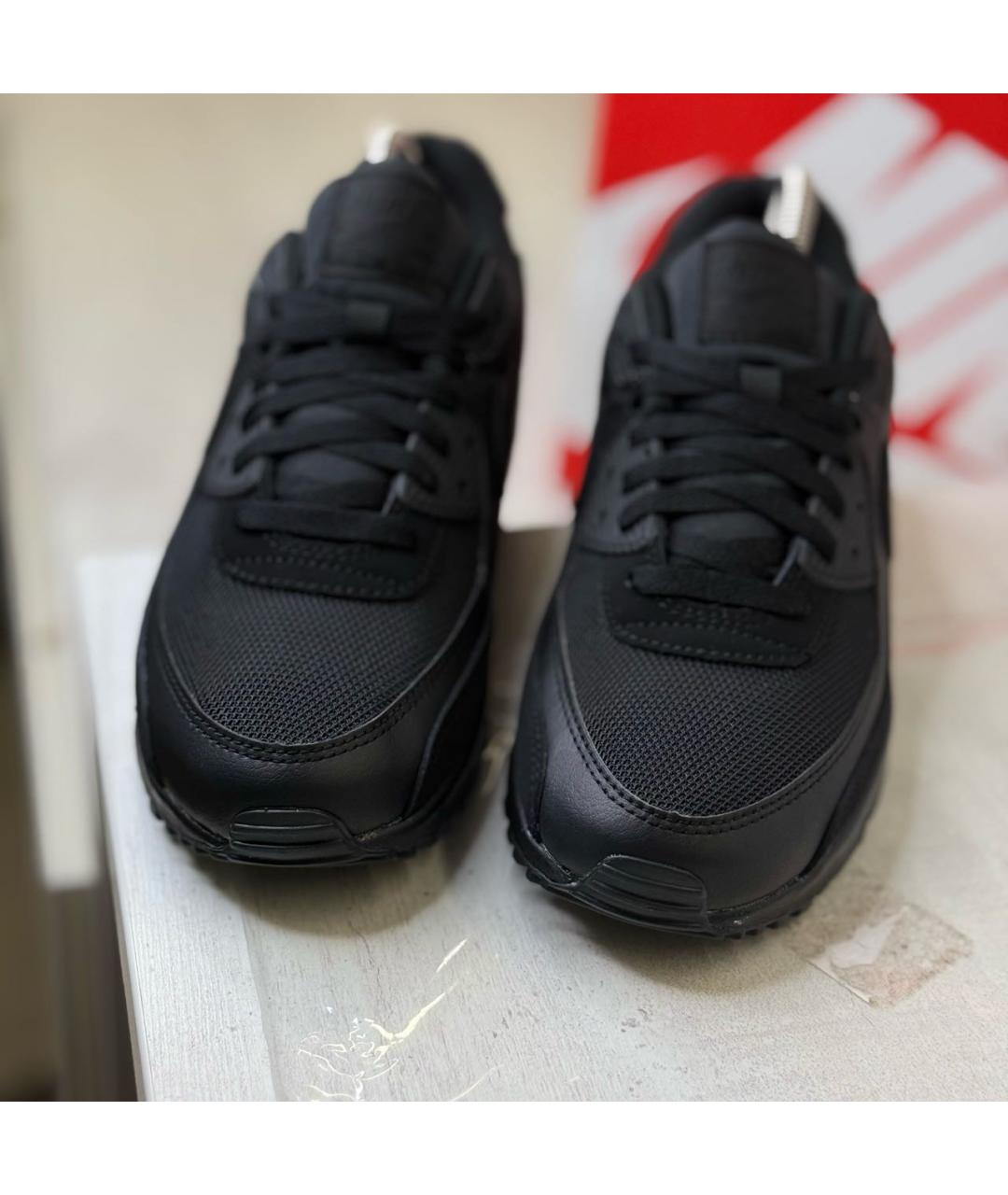 NIKE Черные кожаные низкие кроссовки / кеды, фото 2