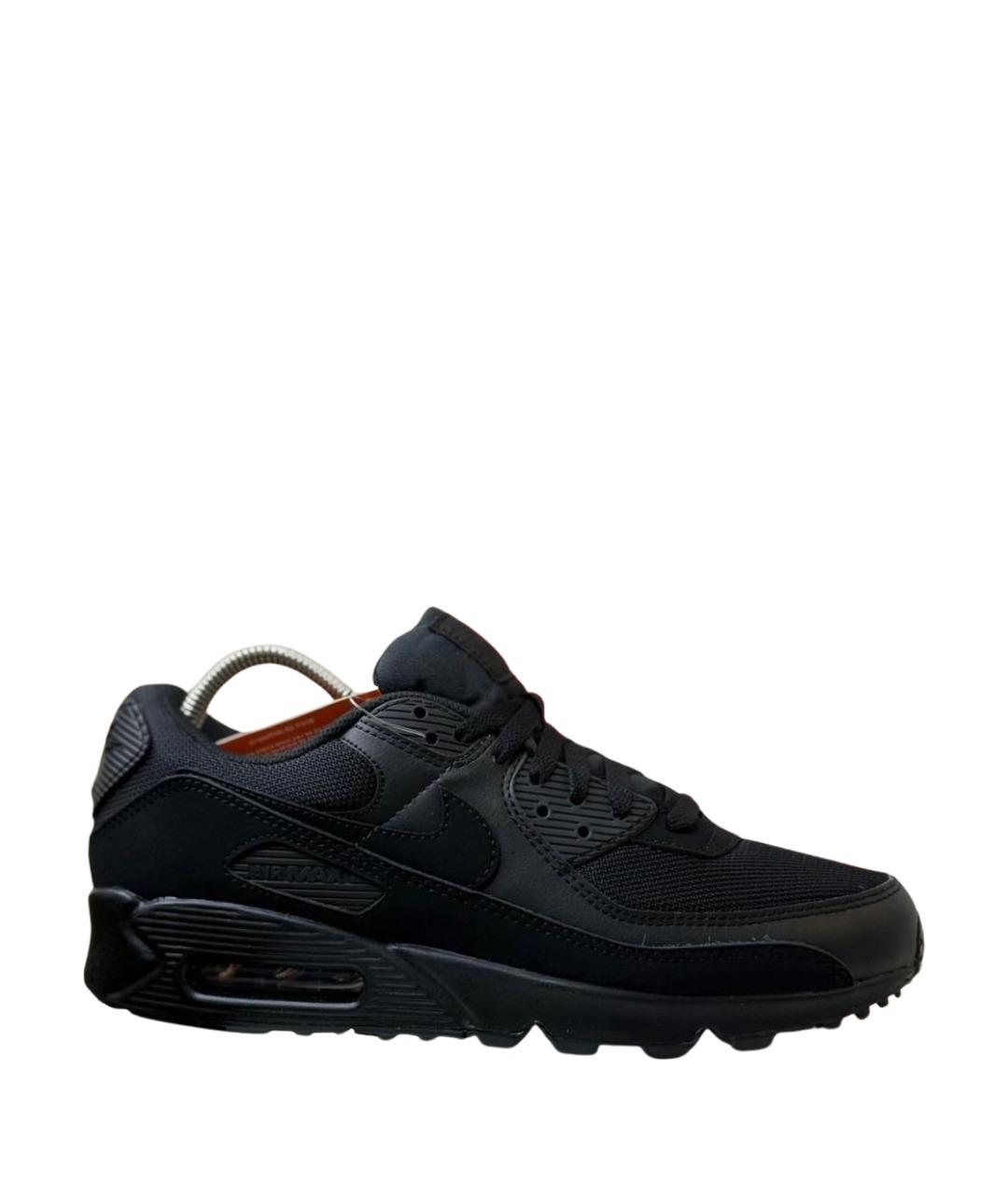 NIKE Черные кожаные низкие кроссовки / кеды, фото 1