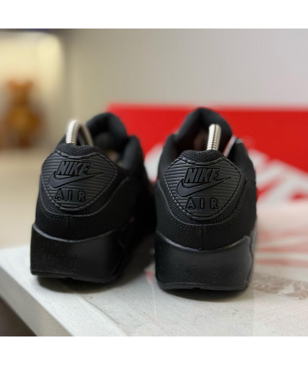 NIKE Черные кожаные низкие кроссовки / кеды, фото 4