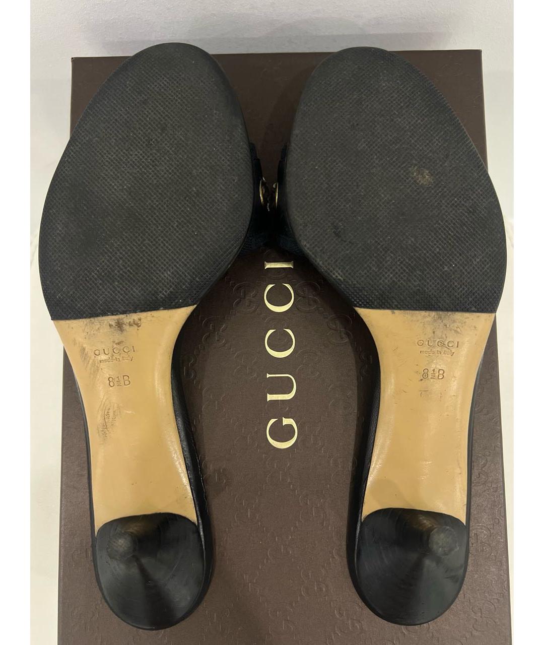 GUCCI Черные кожаные мюли, фото 4