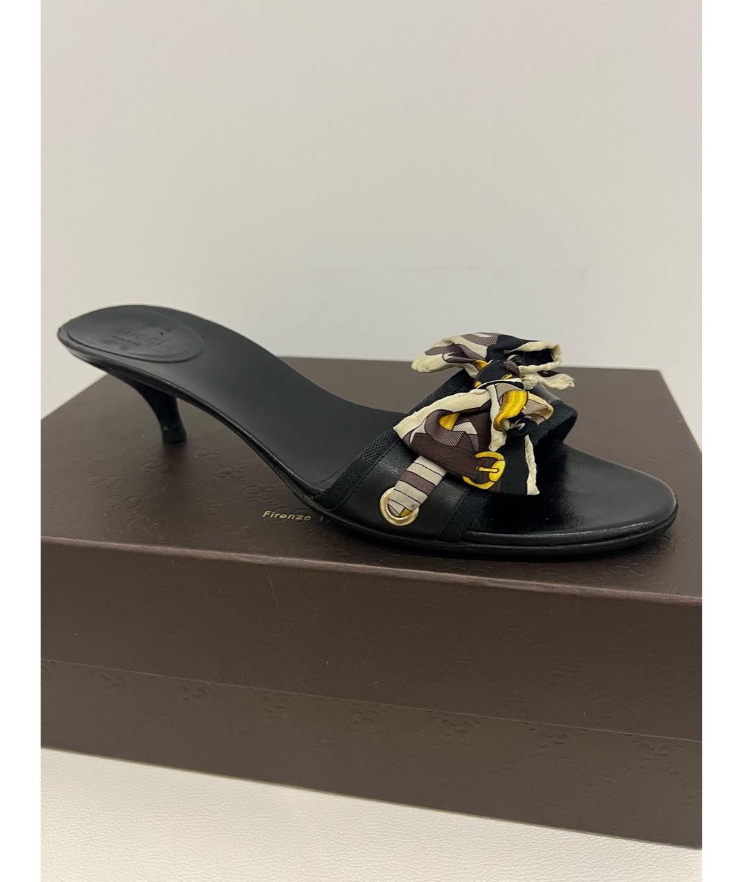 GUCCI Черные кожаные мюли, фото 7