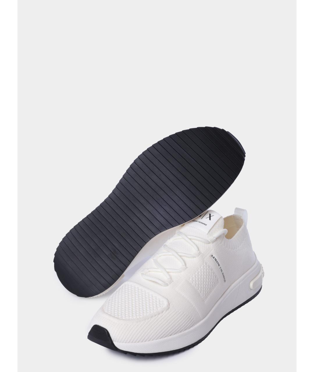 ARMANI EXCHANGE Белые текстильные низкие кроссовки / кеды, фото 4