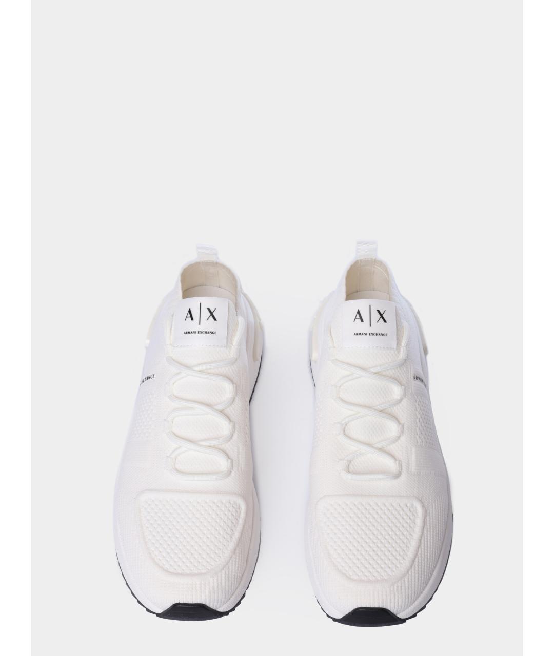 ARMANI EXCHANGE Белые текстильные низкие кроссовки / кеды, фото 5