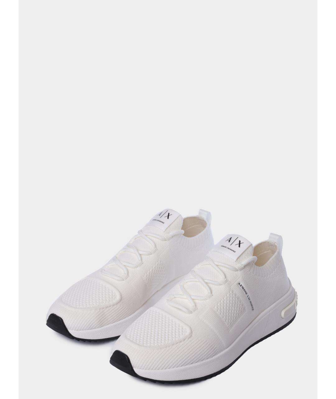 ARMANI EXCHANGE Белые текстильные низкие кроссовки / кеды, фото 2