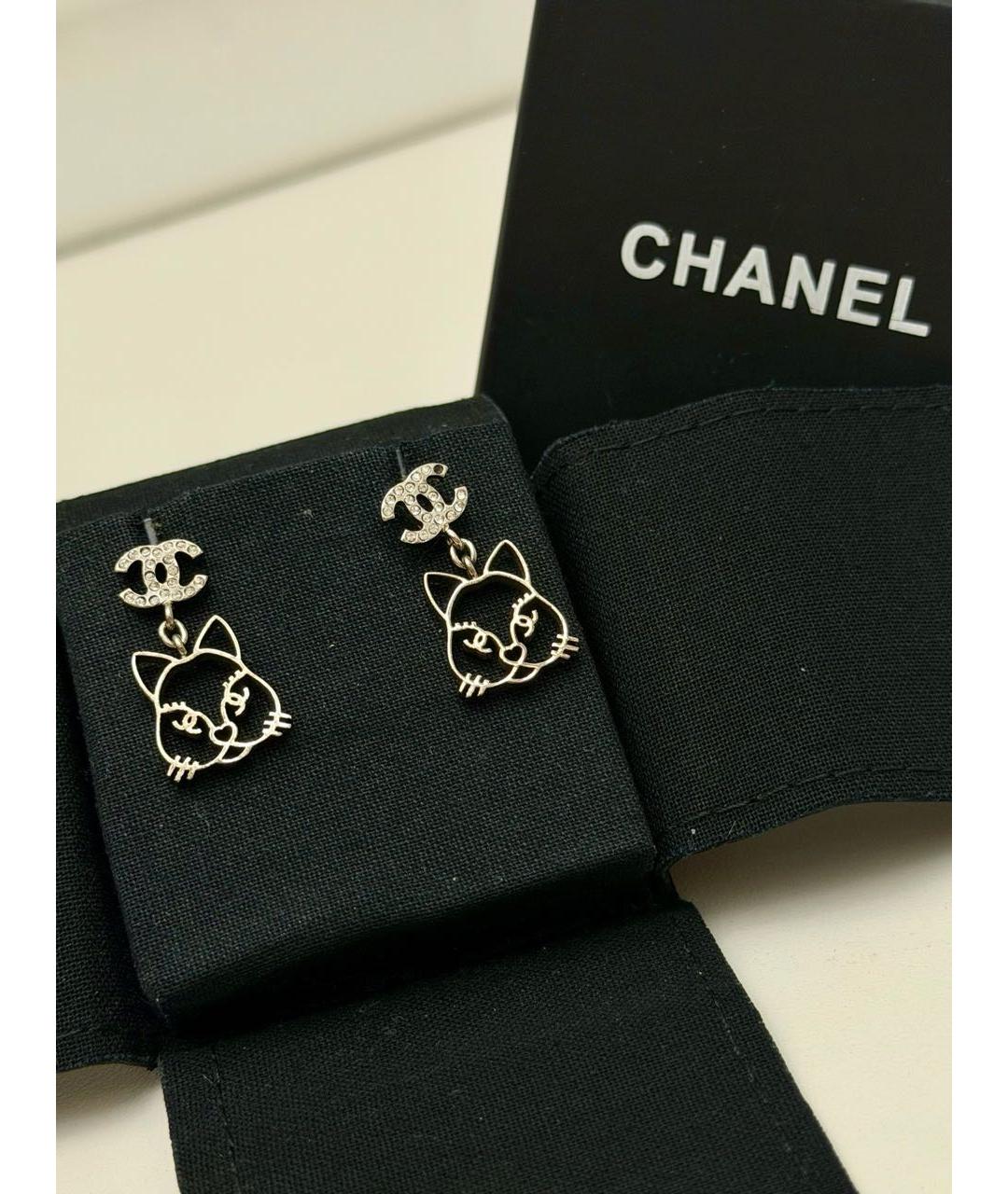 CHANEL Серебряные серьги, фото 4