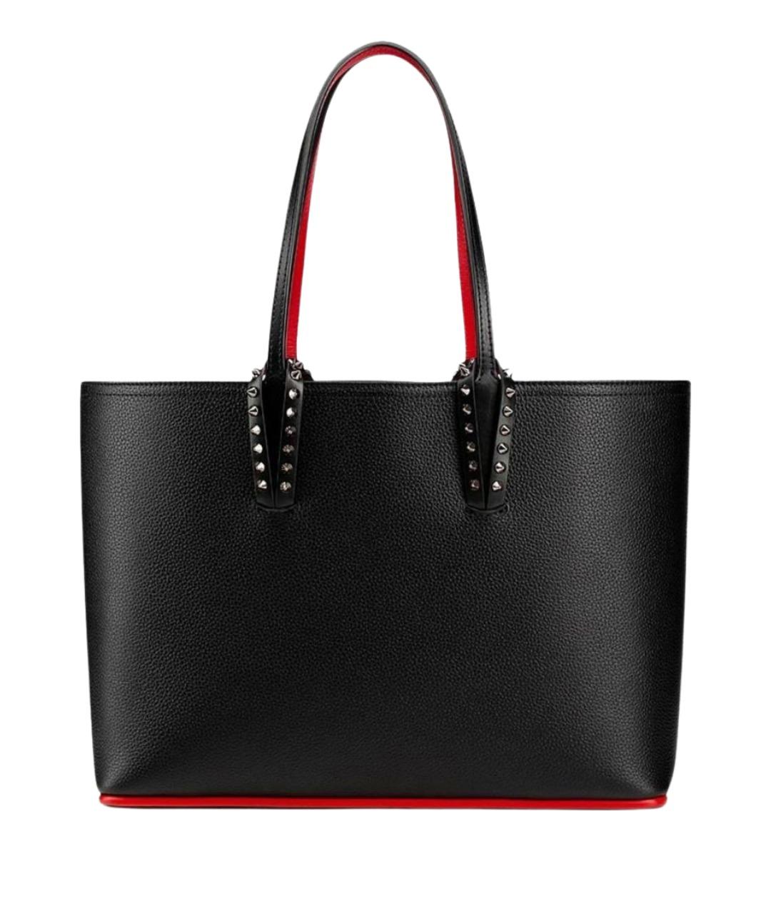 CHRISTIAN LOUBOUTIN Черная кожаная сумка тоут, фото 1