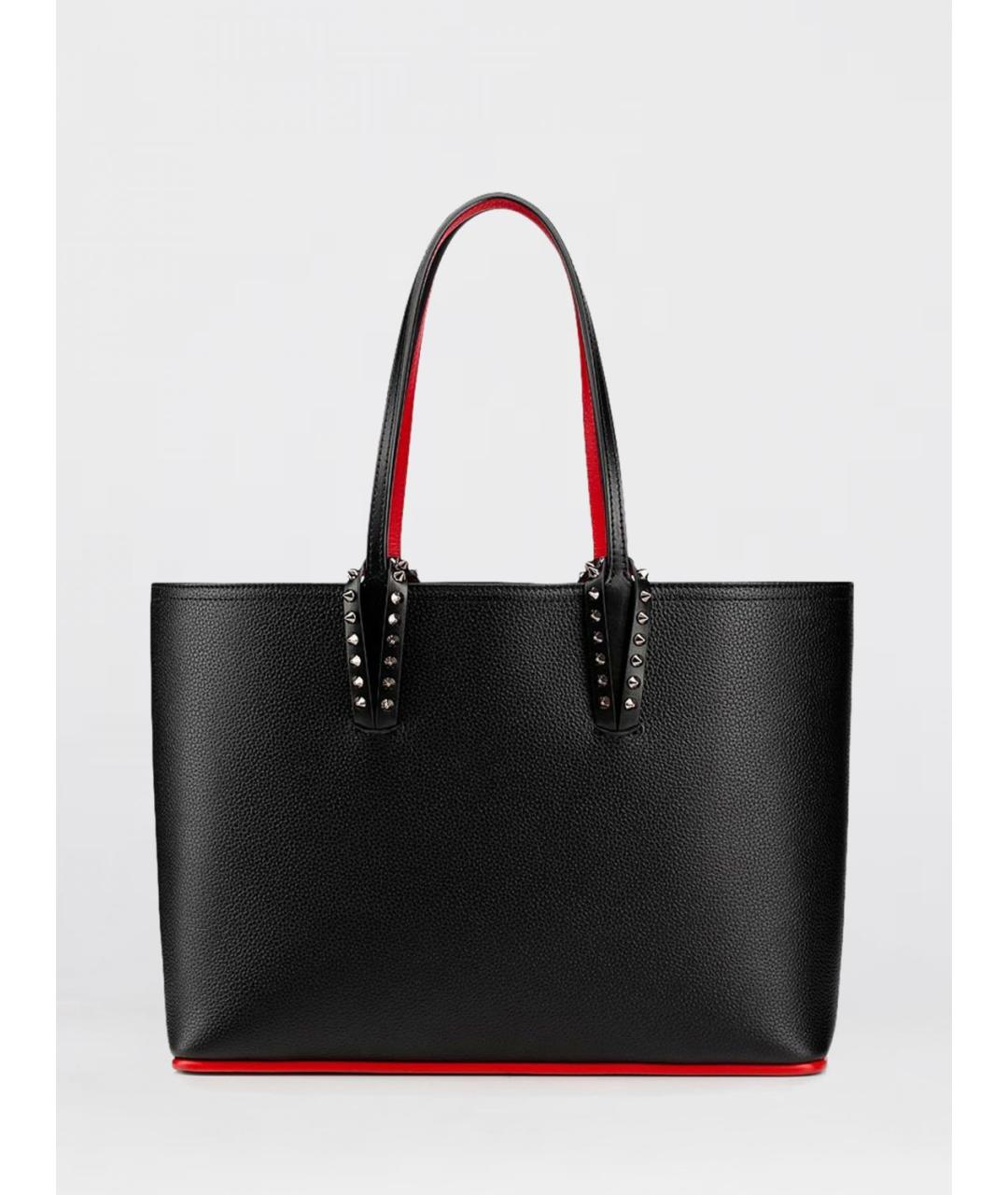 CHRISTIAN LOUBOUTIN Черная кожаная сумка тоут, фото 5