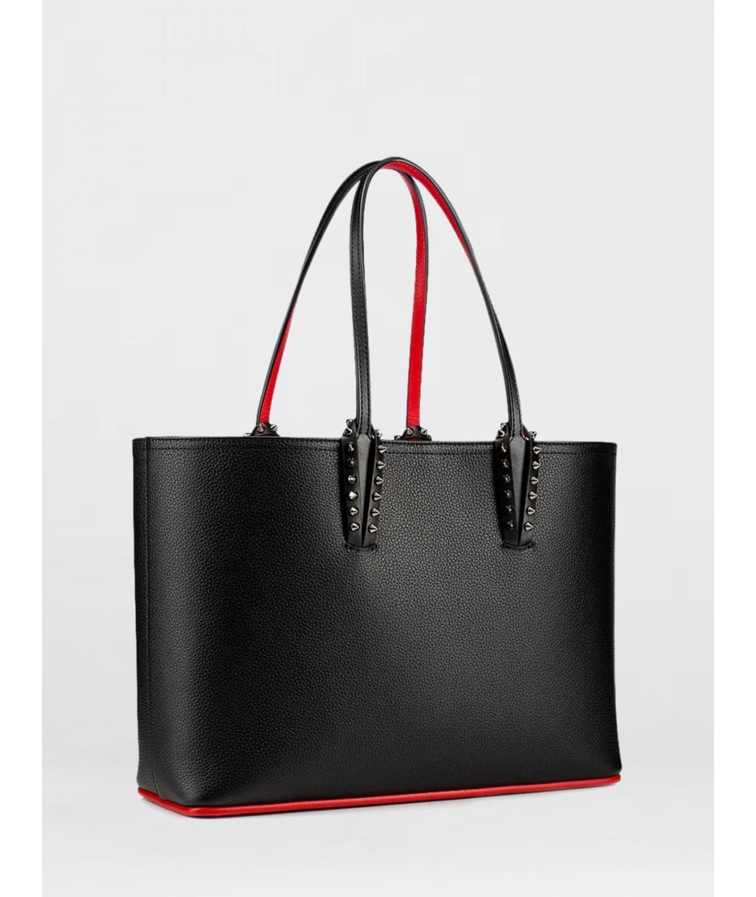 CHRISTIAN LOUBOUTIN Черная кожаная сумка тоут, фото 2