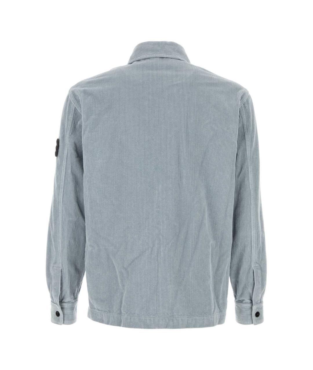 STONE ISLAND Голубая хлопковая кэжуал рубашка, фото 2