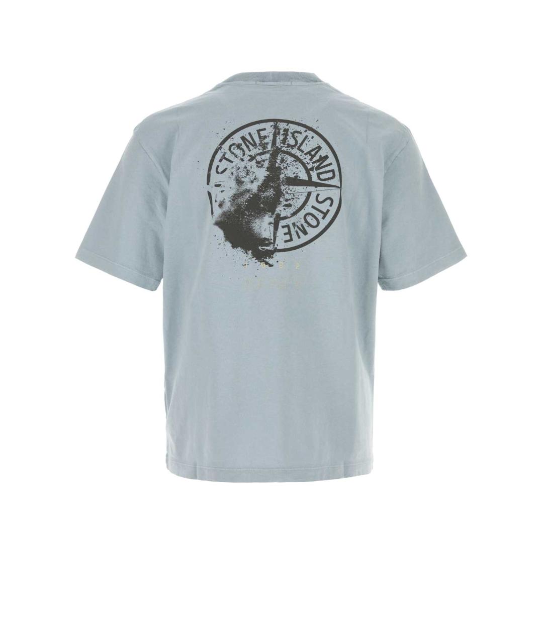 STONE ISLAND Голубая хлопковая футболка, фото 2