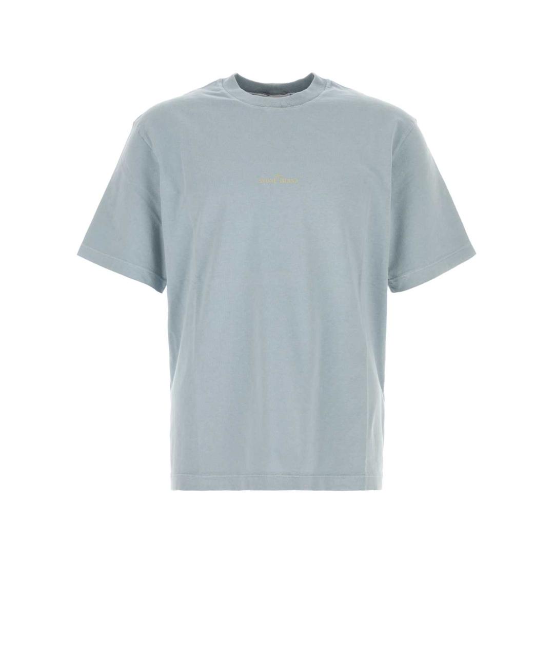STONE ISLAND Голубая хлопковая футболка, фото 1