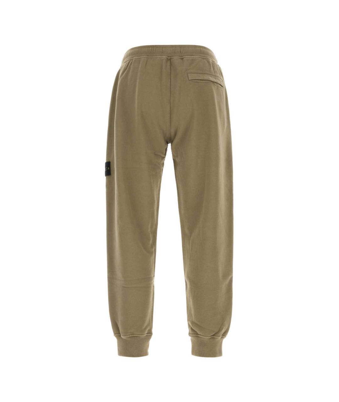 STONE ISLAND Зеленые хлопковые повседневные брюки, фото 2