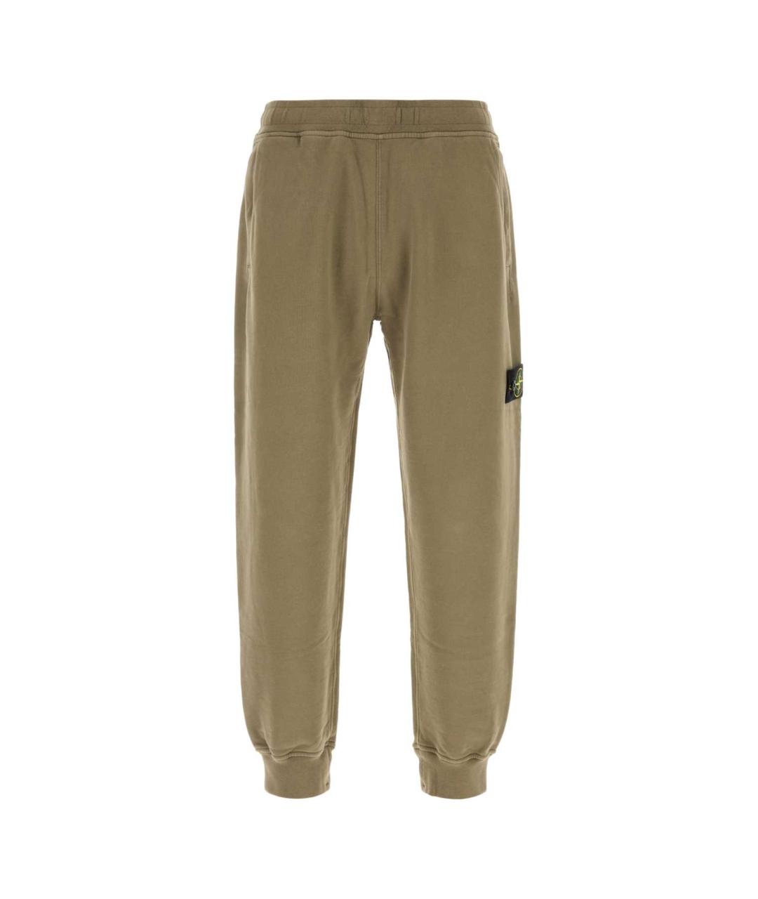 STONE ISLAND Зеленые хлопковые повседневные брюки, фото 3