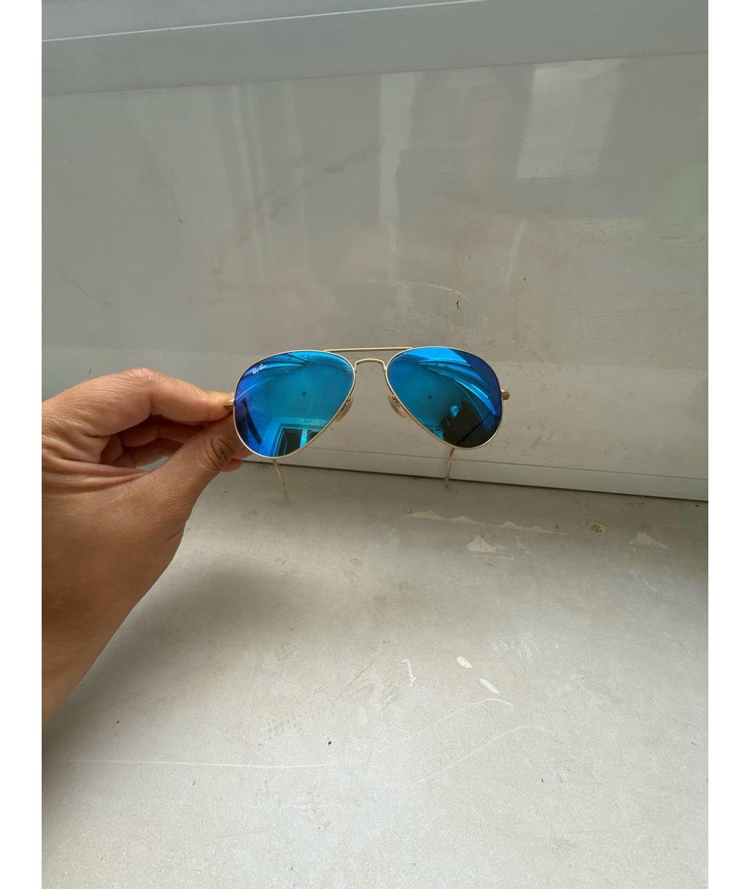 RAY BAN Синие металлические солнцезащитные очки, фото 8