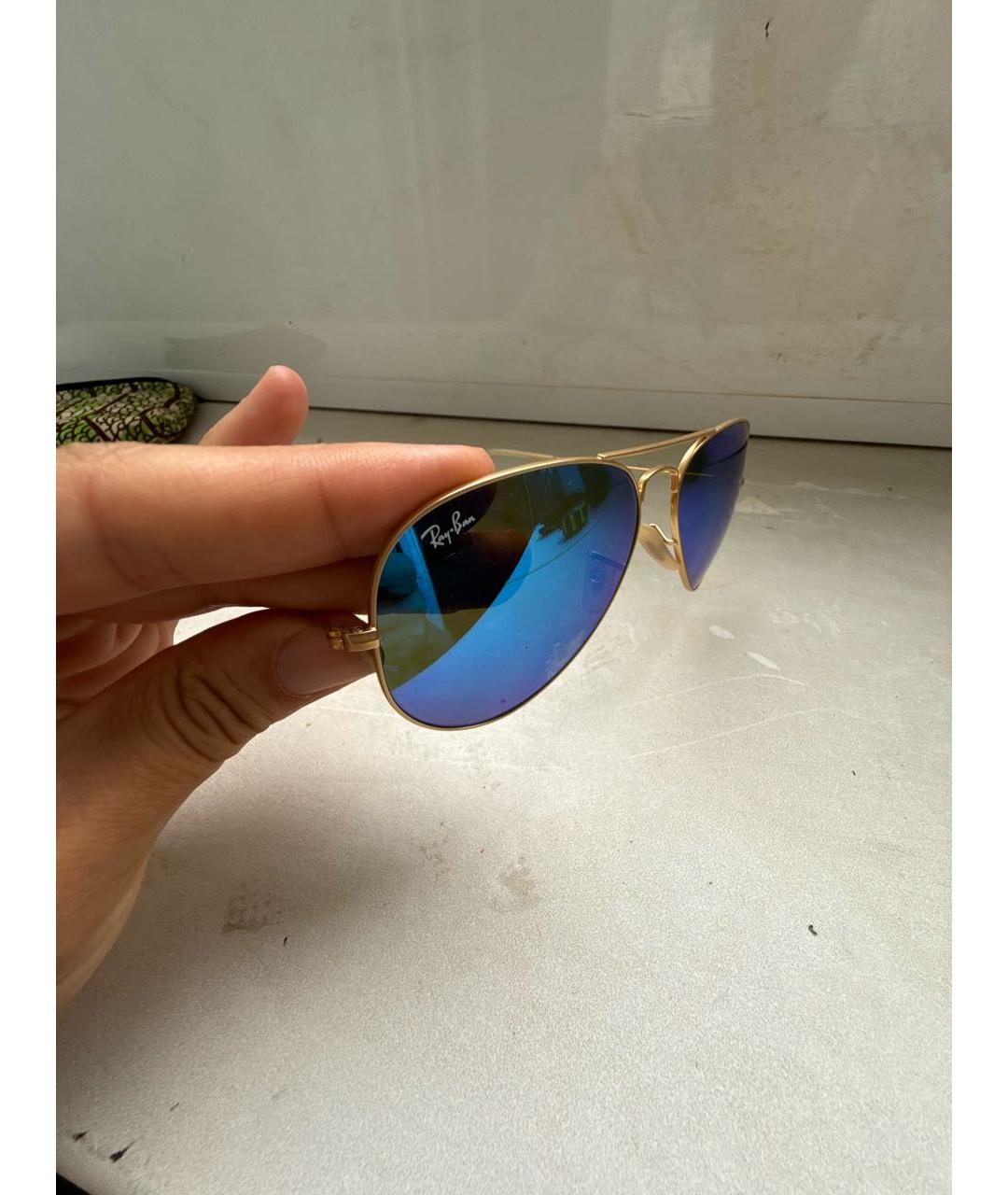 RAY BAN Синие металлические солнцезащитные очки, фото 3