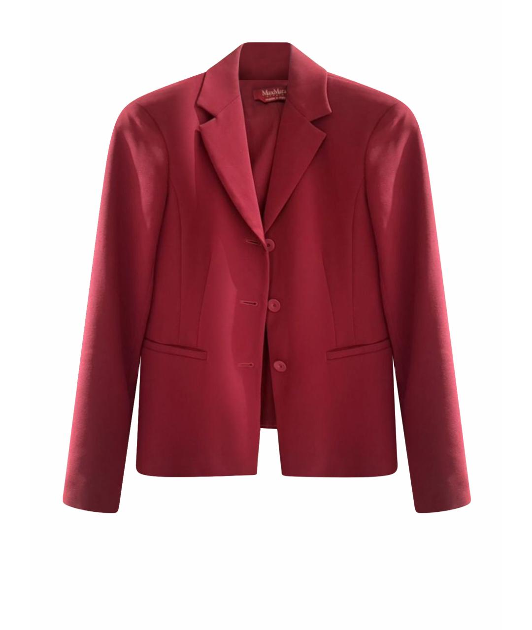 MAX MARA STUDIO Бордовый вискозный жакет/пиджак, фото 1